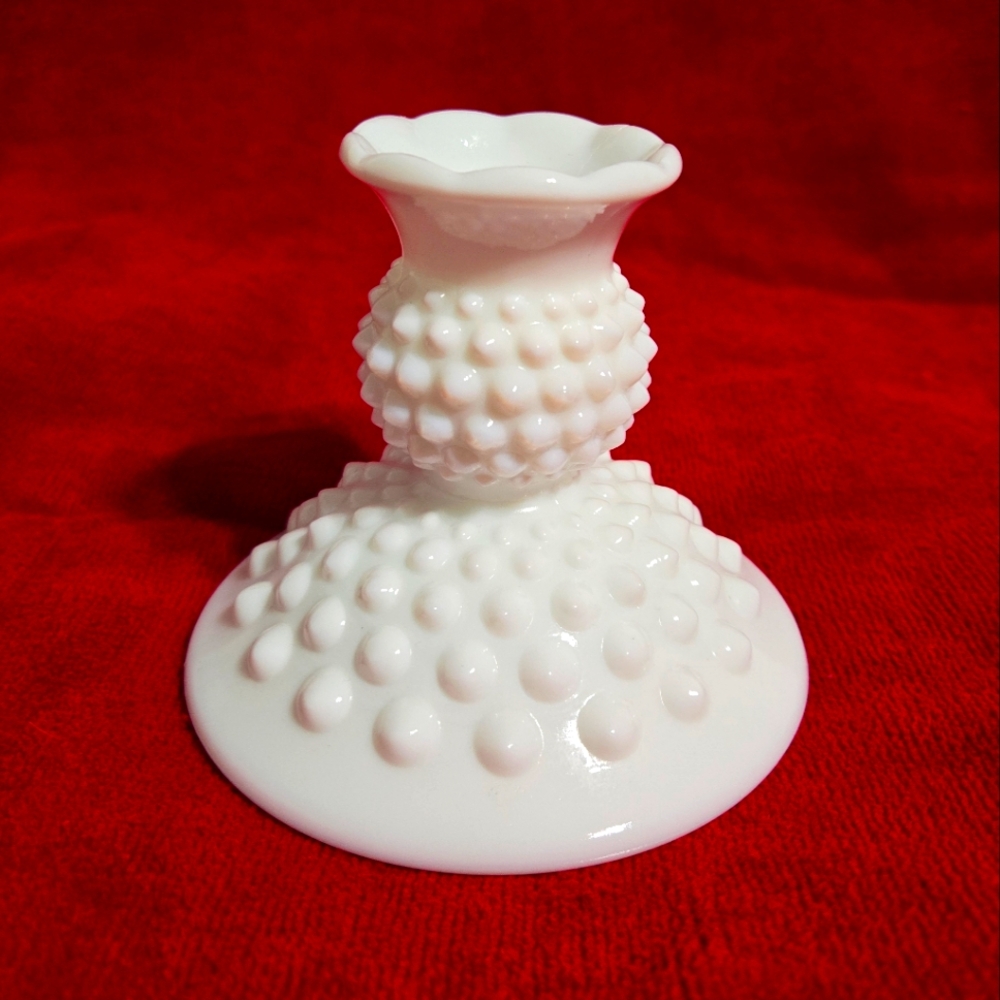 Milk glass candle holder